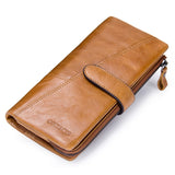 New Genuine Leather Wallet Fashion Coin Purse For Ladies Women Long Clutch Wallets With Cell Phone Bags Card Holder