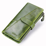 New Genuine Leather Wallet Fashion Coin Purse For Ladies Women Long Clutch Wallets With Cell Phone Bags Card Holder