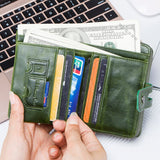 Wallet Women Zipper Genuine Leather Short Wallets Quality Coin Purse Women Hasp Button Purse With Credit Cards Holder