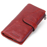 New Genuine Leather Wallet Fashion Coin Purse For Ladies Women Long Clutch Wallets With Cell Phone Bags Card Holder