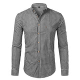 Mens Plaid Cotton Casual Dress Shirts Slim Fit Long Sleeve Button Down 2023 Fashion Men Work Business Brand Shirt Chemise Homme