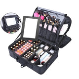 Waterproof Make Up Bag Beautician Toiletry Makeup Case Female Portable Travel Cosmetic Case For Brushes Cosmetic Bag With Mirror