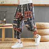 Baggy Cotton Harem Pants Men 2023 Summer Japanese Men Women Hip Hop Plus Size Wide Leg Pants Bloomers Calf-Length Pants Joggers