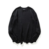 Wash Hole Ripped Knit Unisex Sweaters Men Streetwear Hip Hop Pullovers Jumper Fashion Oversized All-match Women Winter Clothes