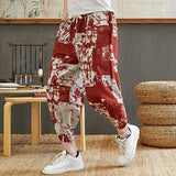 Baggy Cotton Harem Pants Men 2023 Summer Japanese Men Women Hip Hop Plus Size Wide Leg Pants Bloomers Calf-Length Pants Joggers