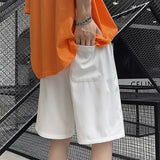 Men Casual Shorts Soft Drawstring Male Summer Breathable Running Knee-length Trousers Oversize Solid Baggy Pocket-pants Hombre