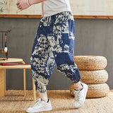 Baggy Cotton Harem Pants Men 2023 Summer Japanese Men Women Hip Hop Plus Size Wide Leg Pants Bloomers Calf-Length Pants Joggers