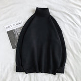 Winter Warm Men's Turtleneck Sweaters Solid Korean Man Casual Knitter Pullovers 2023 Harajuku Male Fleece Sweaters