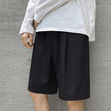 Men Casual Shorts Soft Drawstring Male Summer Breathable Running Knee-length Trousers Oversize Solid Baggy Pocket-pants Hombre