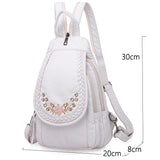 High Quality Backpack for Women New White Leather Backpack School Bag for Teenage Girls Female Travel Backpack Mochila