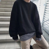 Korean Fashion Sweaters Men Autumn Solid Color Wool Sweaters Slim Fit Men Streetwear Mens Clothes Knitted Sweater Men Pullovers