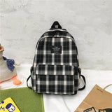 Women Backpack Students Plaid School Backpacks College School Bags For Girls Canvas Travel Backbag Female Scoolbag Rucksack