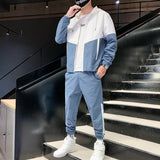 Patchwork Hip Hop Casual Men's Sets 2023 Korean Style 2 Piece Sets Clothes Men Streetwear Fitness Male Tracksuit