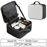 Waterproof Make Up Bag Beautician Toiletry Makeup Case Female Portable Travel Cosmetic Case For Brushes Cosmetic Bag With Mirror