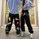 Printed Black Jeans Men Hip Hop Baggy Denim Trousers Fashion Straight Pants Spring Summer Man Bottoms Y2k Clothes Streetwear