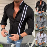 New Men's Shirts Henry brought Slim Striped collar Long Sleeve Flower Print Casual Party Shirt Tops plus-size S-5XL