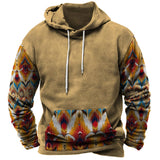 Men's 3D vintage long-sleeved shirt, large long-sleeved printed hoodie men's wear new in hoodies & sweatshirts