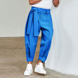 2023 New Men's Fashion Solid Color Pants Drawstring Casual Harem Trouser Chinomen's Loose Wide Leg Pant Trousers S-3XL