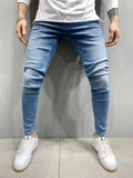 Jeans Men Skinny Slim Fit Blue Hip Hop Denim Trousers Casual Jeans for Men Jogging jean