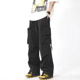 2023 Men's American Streetwear Cargo Casual Pants Fashion Trend Solid Color Sweatpants Pocket Decoration Trousers  S-3XL