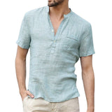 High Quality New Men'S Linen V Neck Bandage T Shirts Male Solid Color Long Sleeves Casual Cotton Linen Tshirt Tops S-3xl