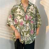 Print Shirts Men Hawaiian Beach Harajuku Handsome Vacation Unisex Baggy M-3XL Fashion Y2k Temper Camisas Japanese Stylish Chic