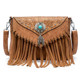 Original Design Shoulder Bag For Women PU Leather Luxury Clutch Designer Handbags Western Purse Fringe Messenger Bag