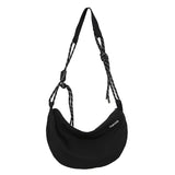 Plaid Female Shopper Shoulder Bags Nylon Cloth Elegant Trendy Soft Lady Half Moon Bag Portable All Match Female Branded Handbags