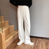 Men's Y2K Chinos White Black Streetwear Formal Clothes Suit Pants Wide Leg Trousers Tailoring Pants for Women Man Korean Style