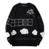 Autumn Winter Landscape Splash Ink Sweater Men Loose Harajuku Style Multiple types Round Neck Couple Pullovers Trendy knitwears