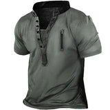 Men's Outdoor Tactical Hiking T-Shirts Military Army V-neck Shorts Sleeve Hunting Climbing Shirt Male Oversized Sport Clothes