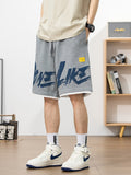 2023 New Summer Men's Shorts Hip Hop Letter Drawstring Baggy Cotton Sweatshorts Male Straight Wide Short Sweatpants Streetwear