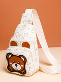 Women Bag Cute Bear Pattern Shoulder Bags Designer Kawaii Messenger Bag for Girls PU Leather Fashion Chest Bag Female Purses