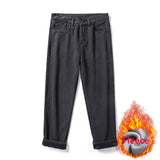 2023 Spring and Autumn Men's Straight Hip Hop Jeans Streetwear Loose Casual Wide Leg Pants Male Brand Trousers Light Blue Black