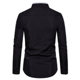 New Men's Shirts Henry brought Slim Striped collar Long Sleeve Flower Print Casual Party Shirt Tops plus-size S-5XL