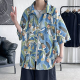 2023 Summer New Men's Flower Shirts Short Sleeve Casual Blouses Harajuku Hawaii Female Large Size Clothing