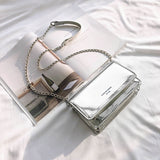 Square Women Shoulder Bag 2023 New Fashion Silver Bolso Mujer Chain Crossbody Bag Female Y2k Daily Shopping Sac A Main