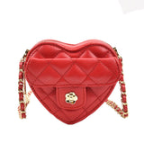 Women Heart-shaped Mini Bag Diamond Embroidery Shoulder Messenger Bag Summer New Popular All-match Chain Crossbody Bag