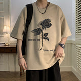 2023 Summer Men's Suede Fabric Short Sleeve T-shirt Round Neck Printing Top Clothes T Shirt Fashion Trend Pink/Apricot Tshirt