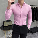 Plus Size 7XL 6XL 5XL Solid Business Formal Wear Long Sleeve Men Dress Shirts Simple All Match Slim Fit Casual Chemise Homme Hot