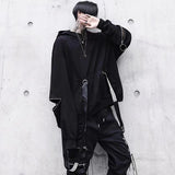 Black Men's Hoodies Goth Sweatshirt Hood Autumn Techwear Gothic Darkwear Hoodie Sweatshirts Streetwear Hip Hop Harajuku