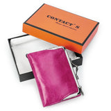 Genuine Leather Wallet Women Small Metal Frame Purse Ladies Hasp and Zipper Coin Pocket Credit Card Holder