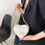 Women Heart-shaped Mini Bag Diamond Embroidery Shoulder Messenger Bag Summer New Popular All-match Chain Crossbody Bag