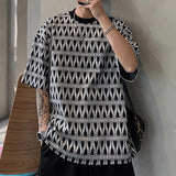 Spring Summer Trend Men's Clothing Loose Handsome Oversized Casual Short Sleeve Round Neck Fashion Printed Simplicity T-shirt