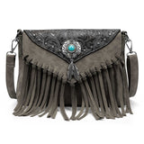 Original Design Shoulder Bag For Women PU Leather Luxury Clutch Designer Handbags Western Purse Fringe Messenger Bag