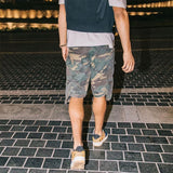 Vintage Camouflage Cargo Shorts Mens Three-dimensional Tailoring Pocket Army Short Hip Hop Streetwear All-match Casual Short