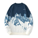 Autumn Winter Landscape Splash Ink Sweater Men Loose Harajuku Style Multiple types Round Neck Couple Pullovers Trendy knitwears