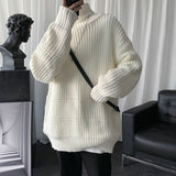 Autumn Winter Mens Casual Turtleneck Pullover Men's Long Sleeve Rollneck Sweater Korean Style Fashion Warm Knitted Sweater 5XL