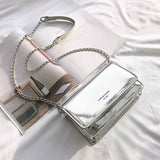 Square Women Shoulder Bag 2023 New Fashion Silver Bolso Mujer Chain Crossbody Bag Female Y2k Daily Shopping Sac A Main