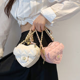 Women Heart-shaped Mini Bag Diamond Embroidery Shoulder Messenger Bag Summer New Popular All-match Chain Crossbody Bag